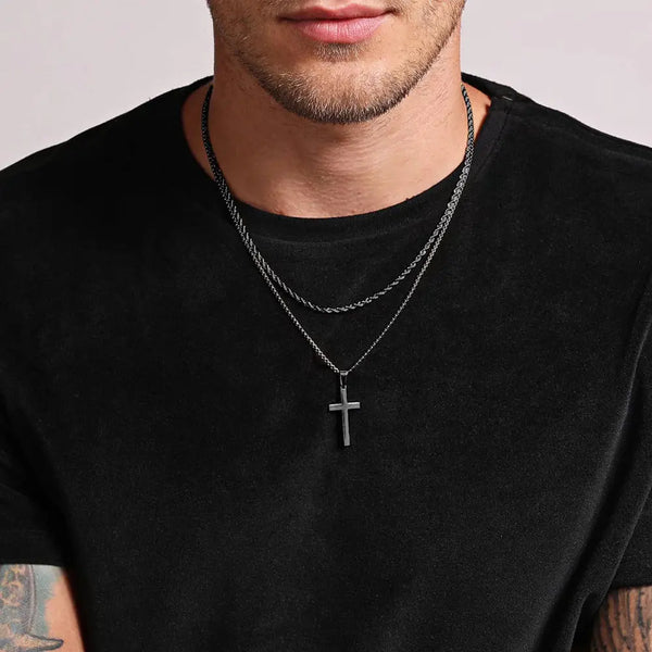 Dual Chic Black Cross Chain