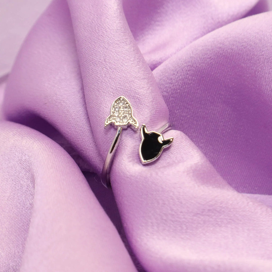 Dual Silver Bull Ring - Salty Accessories