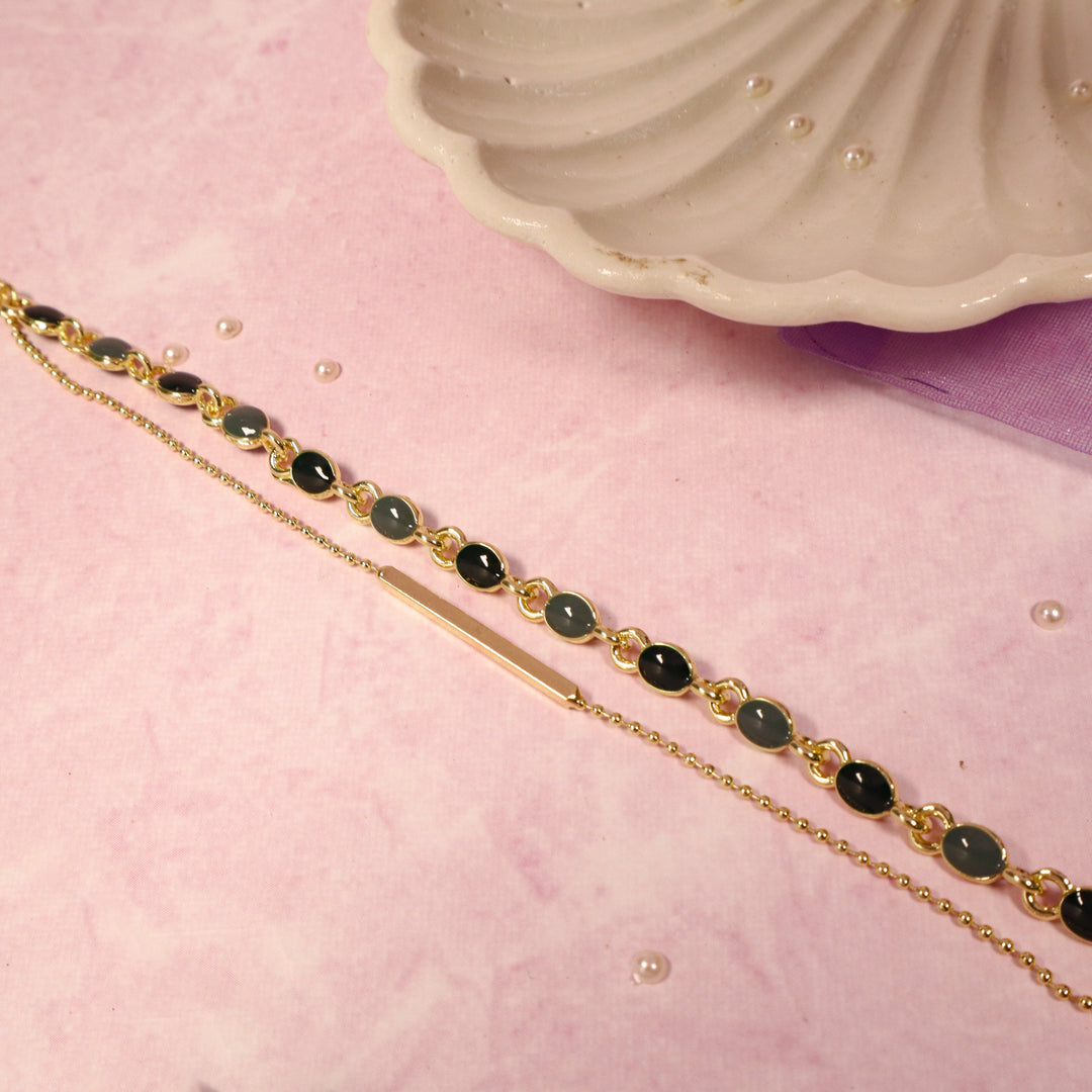 Dual Layer Gemstone Elegance Bracelet - Salty Accessories