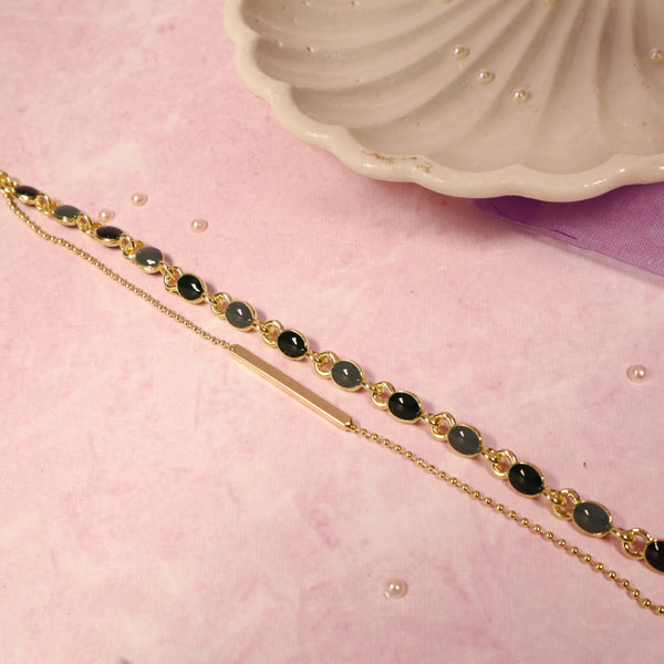 Dual Layer Gemstone Elegance Bracelet