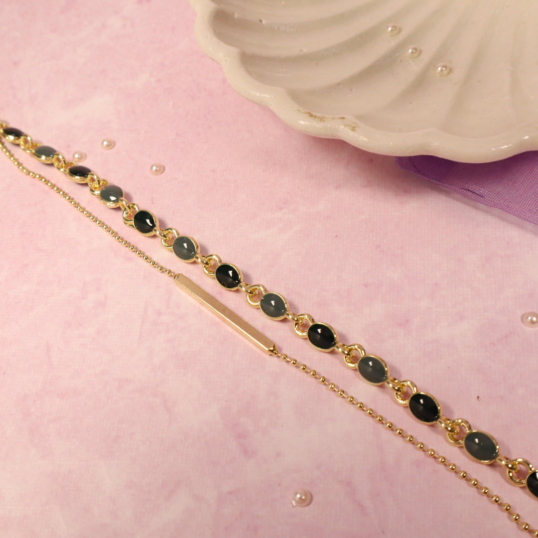 Dual Layer Gemstone Elegance Bracelet - Salty Accessories