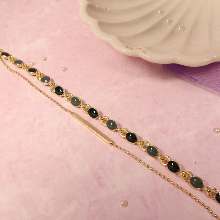 Dual Layer Gemstone Elegance Bracelet - Salty Accessories