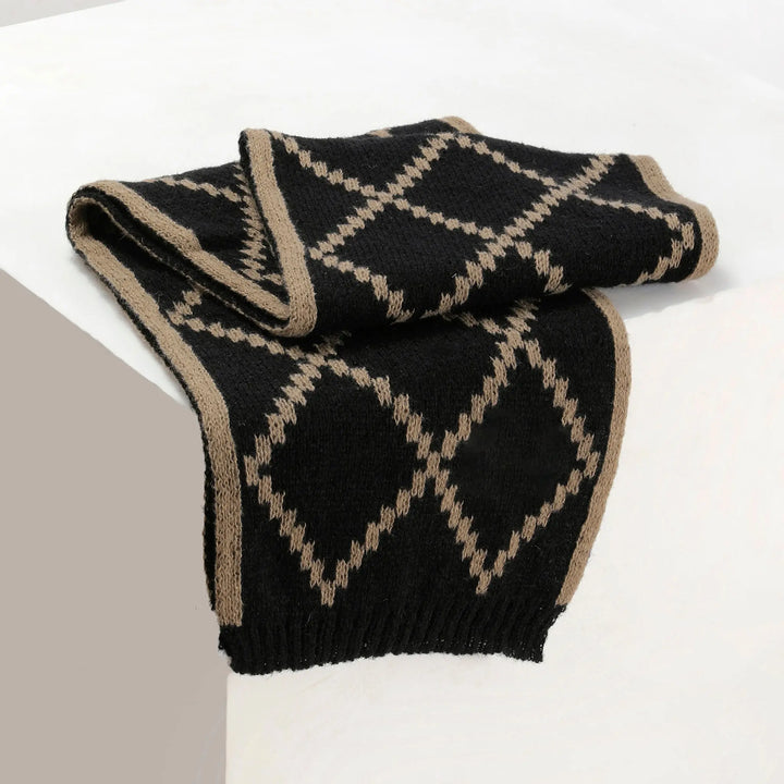 DualTone Chic Reversible Scarf For Him - Black | Salty