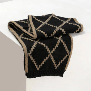 DualTone Chic Reversible Scarf For Him - Black | Salty