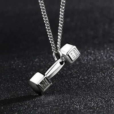 Bodybuilder Silver Chain Dumbbell Silver Chain | Salty – Salty Accessories