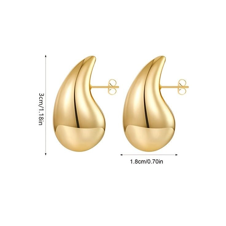Teardrop Chunky Gold Earrings