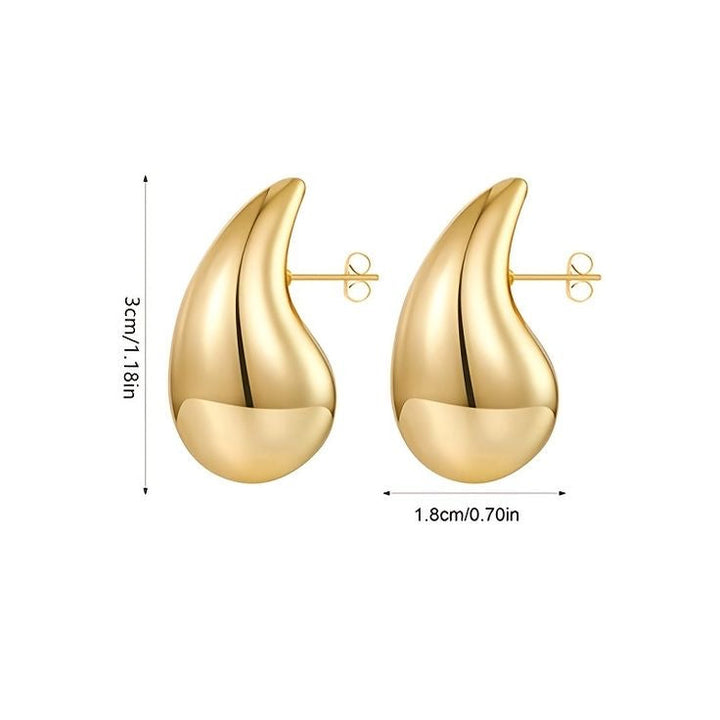 Teardrop Chunky Gold Earrings