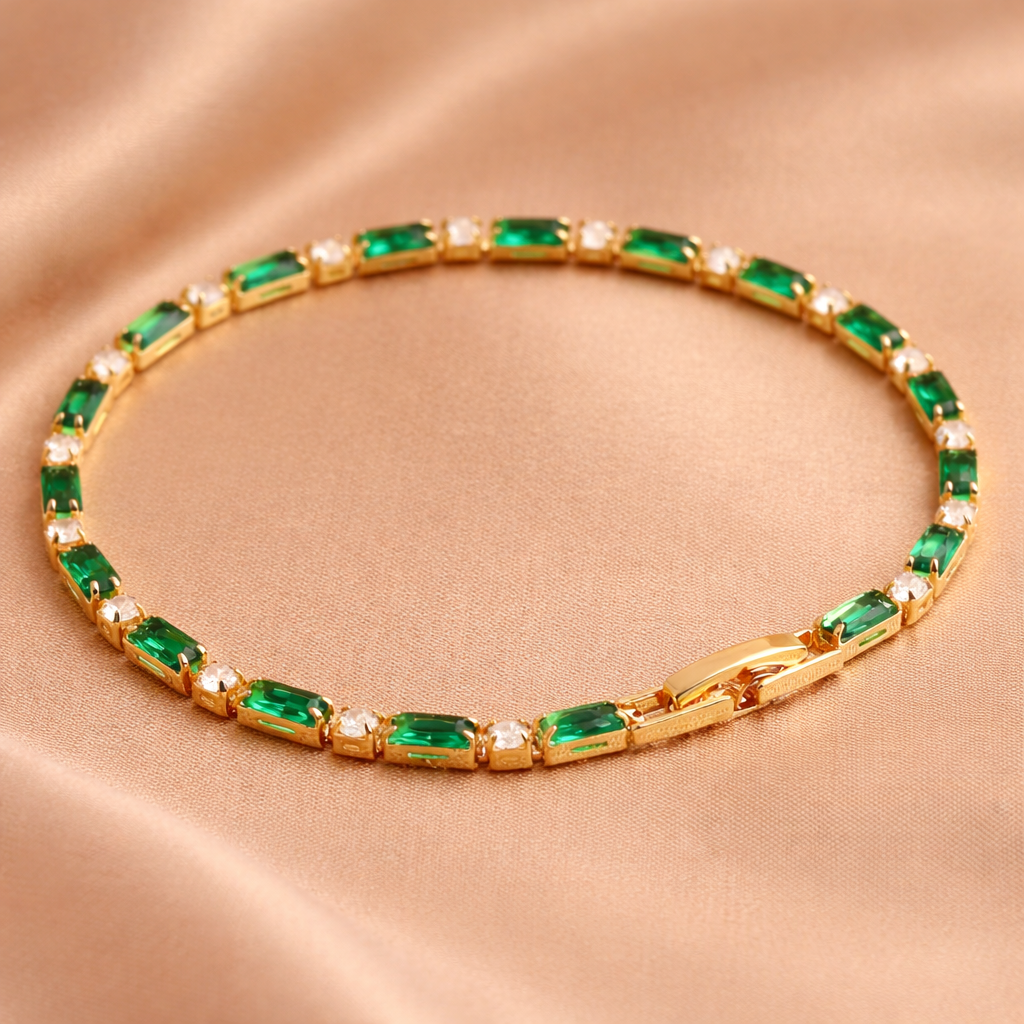 Emerald Earring &amp; Bangle Set