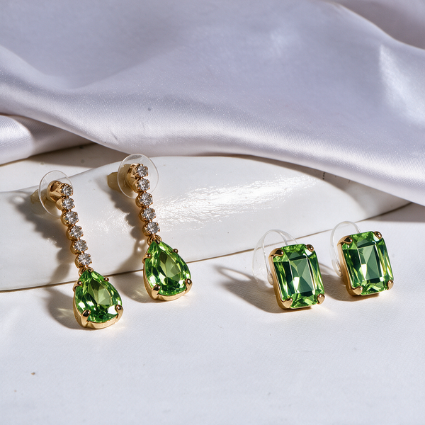 The Grand Entrance Statement Earrings Set Of 2 - Green