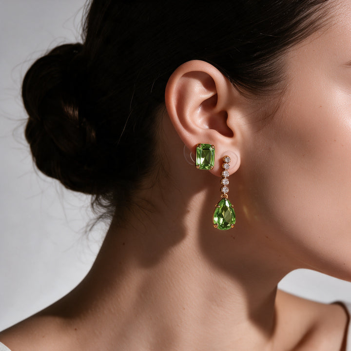 The Grand Entrance Statement Earrings Set Of 2 - Green