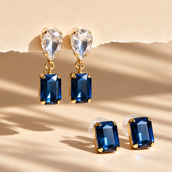 Royal Rendezvous Earring Set of 2 - Dark Blue
