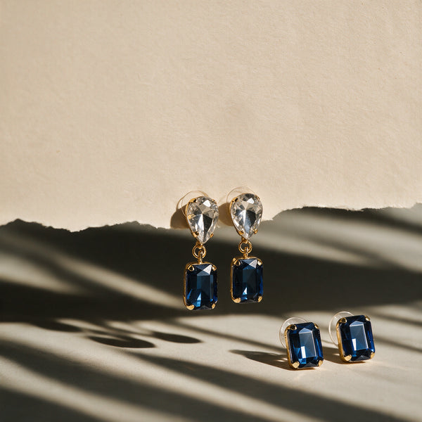 Royal Rendezvous Earring Set of 2 - Dark Blue