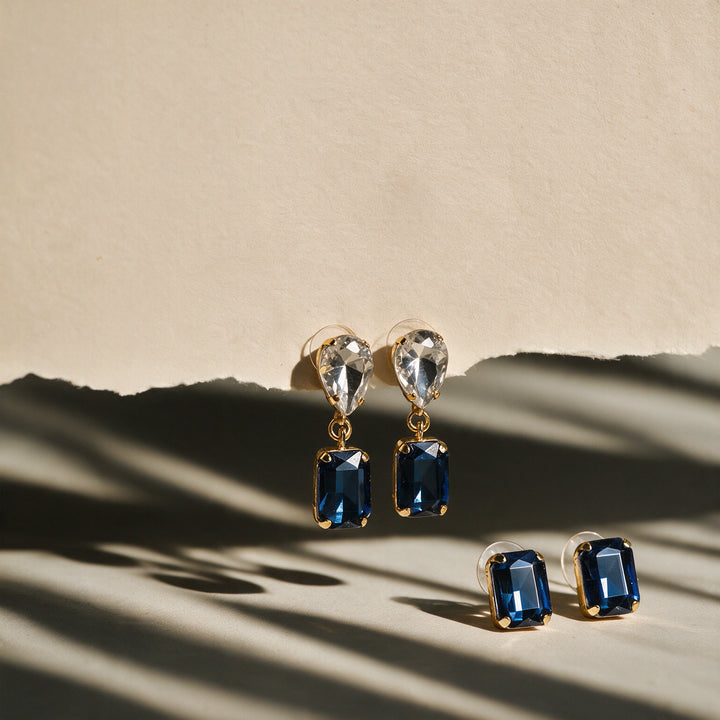 Royal Rendezvous Earring Set of 2 - Dark Blue