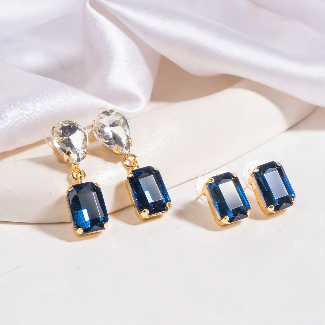 Royal Rendezvous Earring Set of 2 - Dark Blue