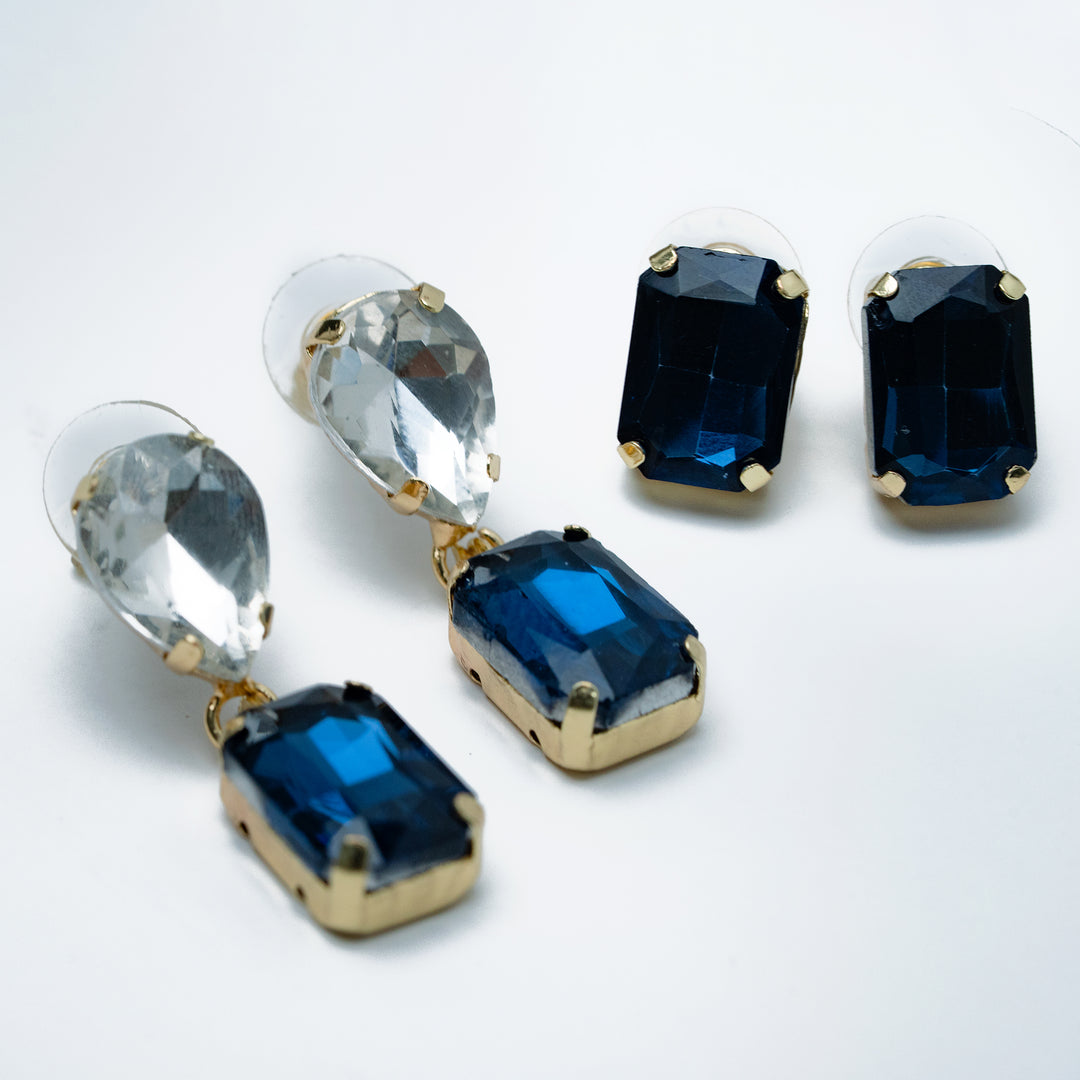 Royal Rendezvous Earring Set of 2 - Dark Blue