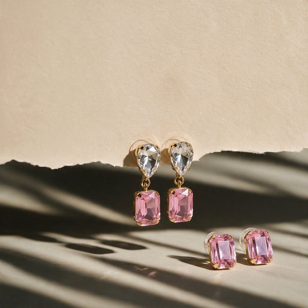 Royal Rendezvous Earring Set of 2 - Pink