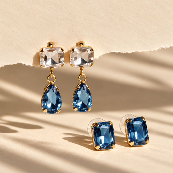Prism Waltz Earring Set Of 2 - Blue