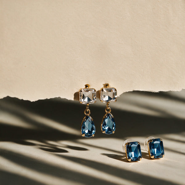 Prism Waltz Earring Set Of 2 - Blue