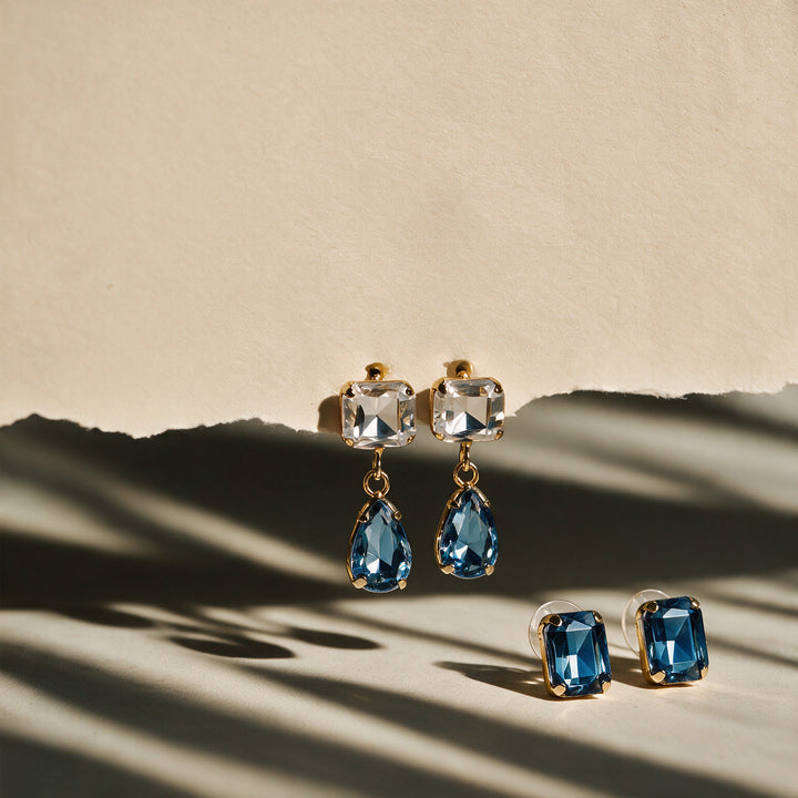 Prism Waltz Earring Set Of 2 - Blue