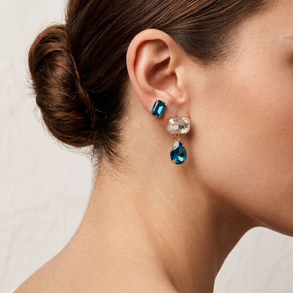Prism Waltz Earring Set Of 2 - Blue