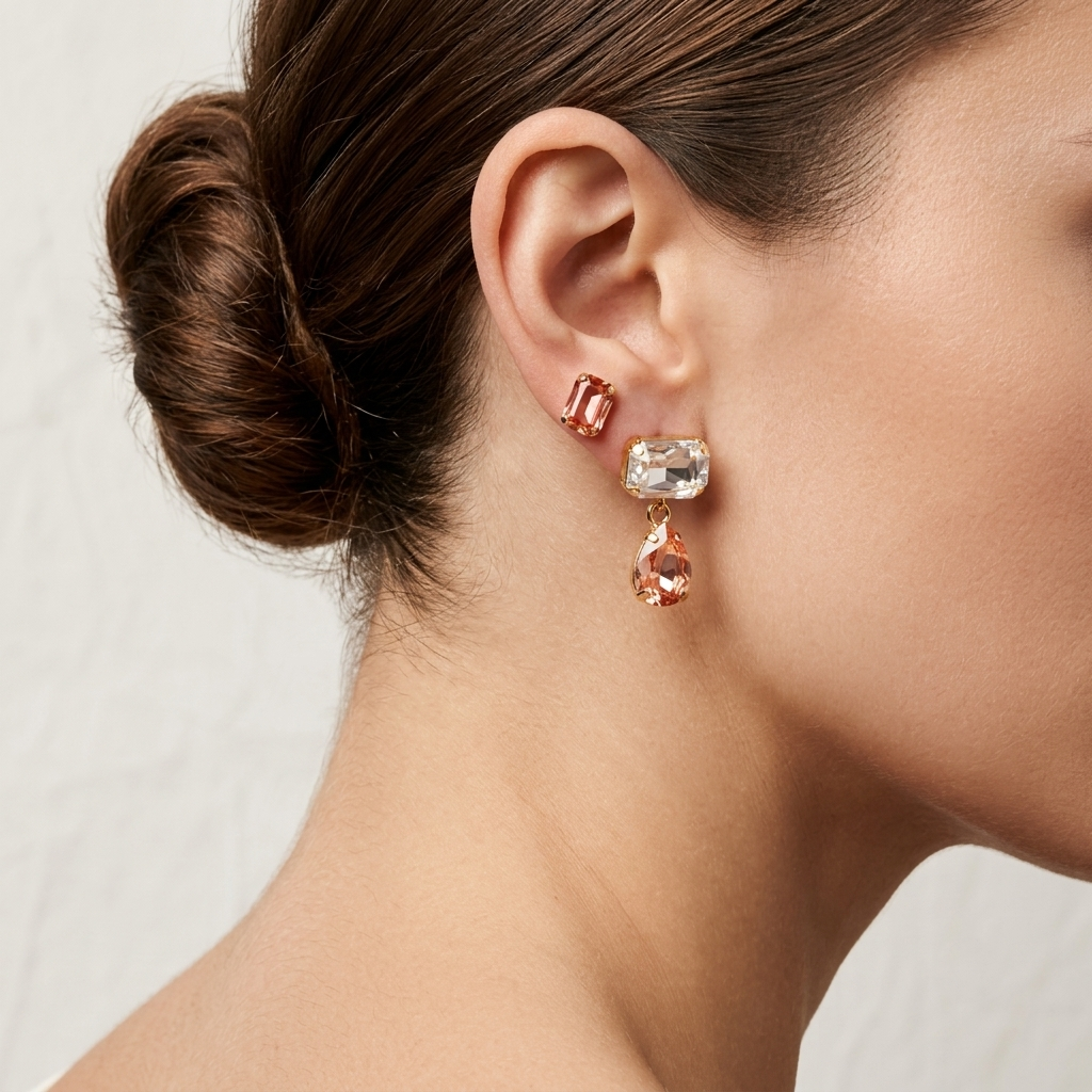 Prism Waltz Earring Set Of 2 - Pink