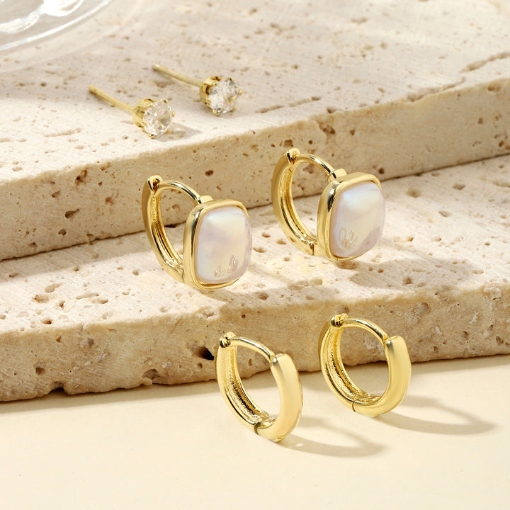 Set of 3 Keshi Pearl Earrings