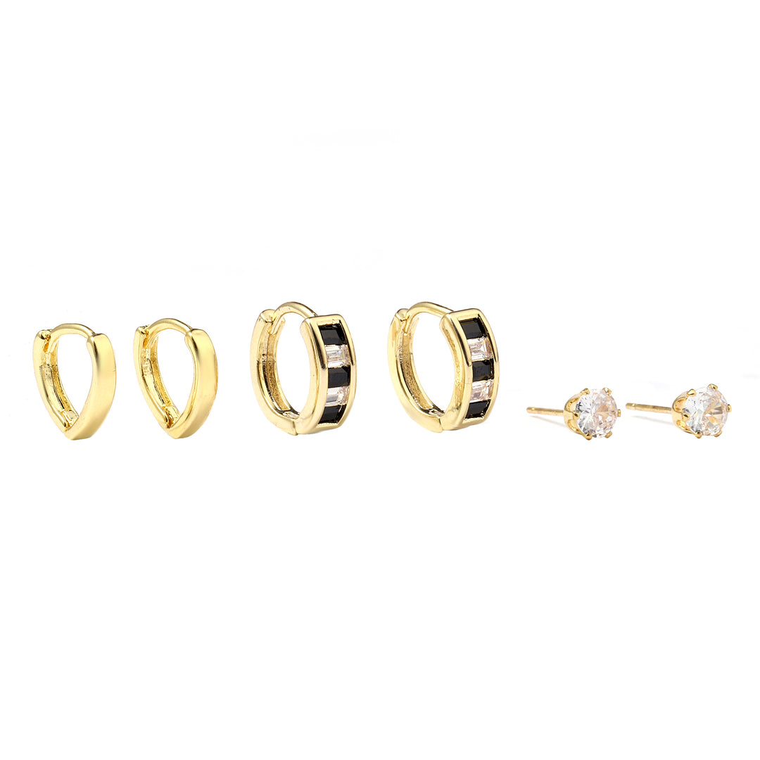 Set of 3 Gold Twilight Earrings - Salty Accessories