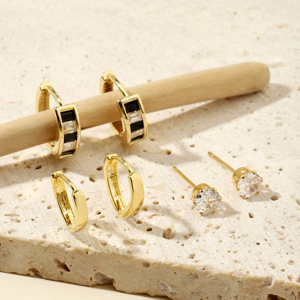 Set of 3 Gold Twilight Earrings
