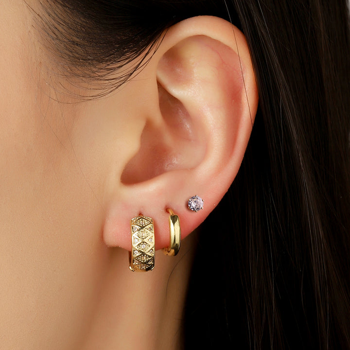 Set of 3 Bold Gold Earrings