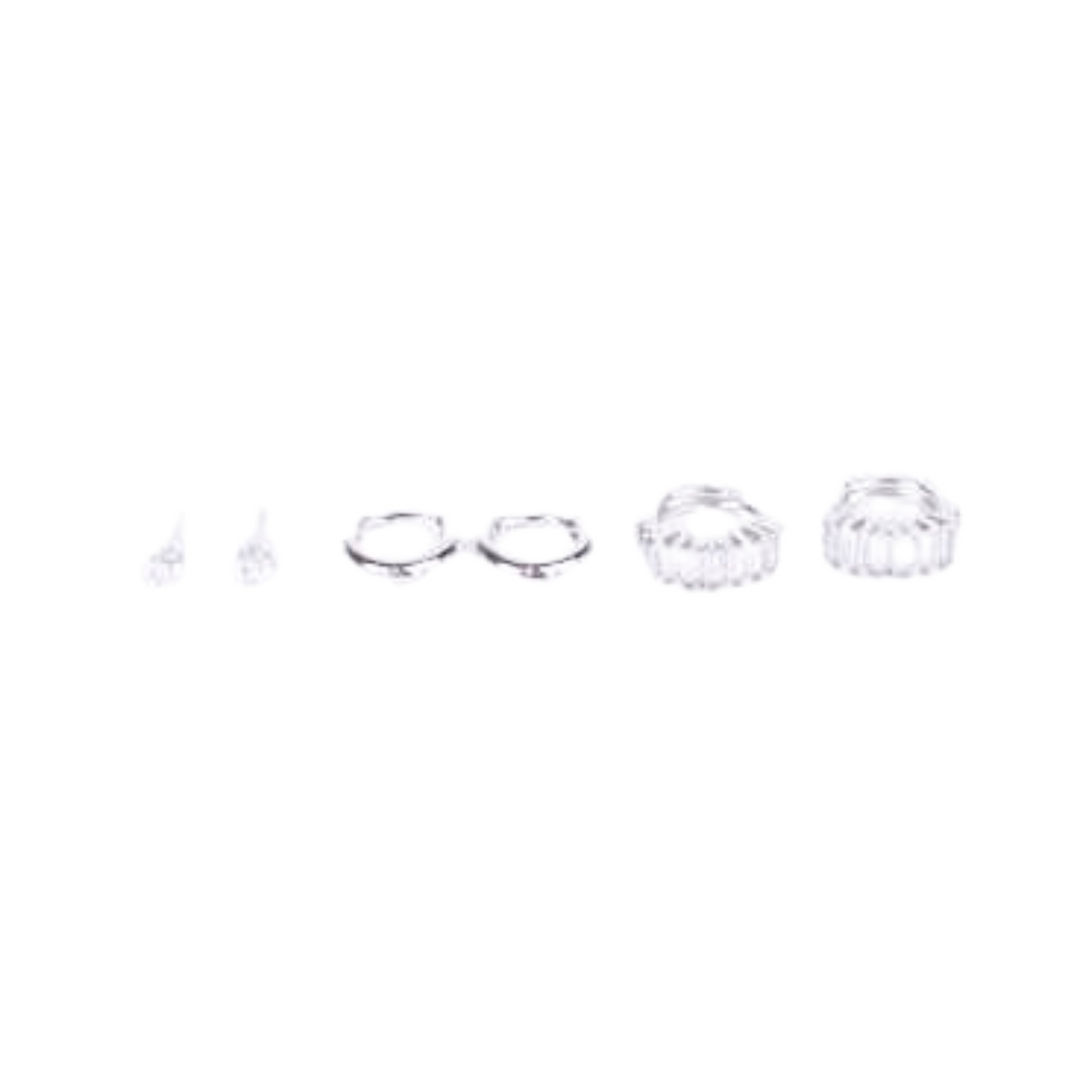 Set of 3 Silver Love Earrings - Salty Accessories