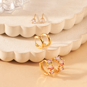 Set of 3 Golden Charm Earrings