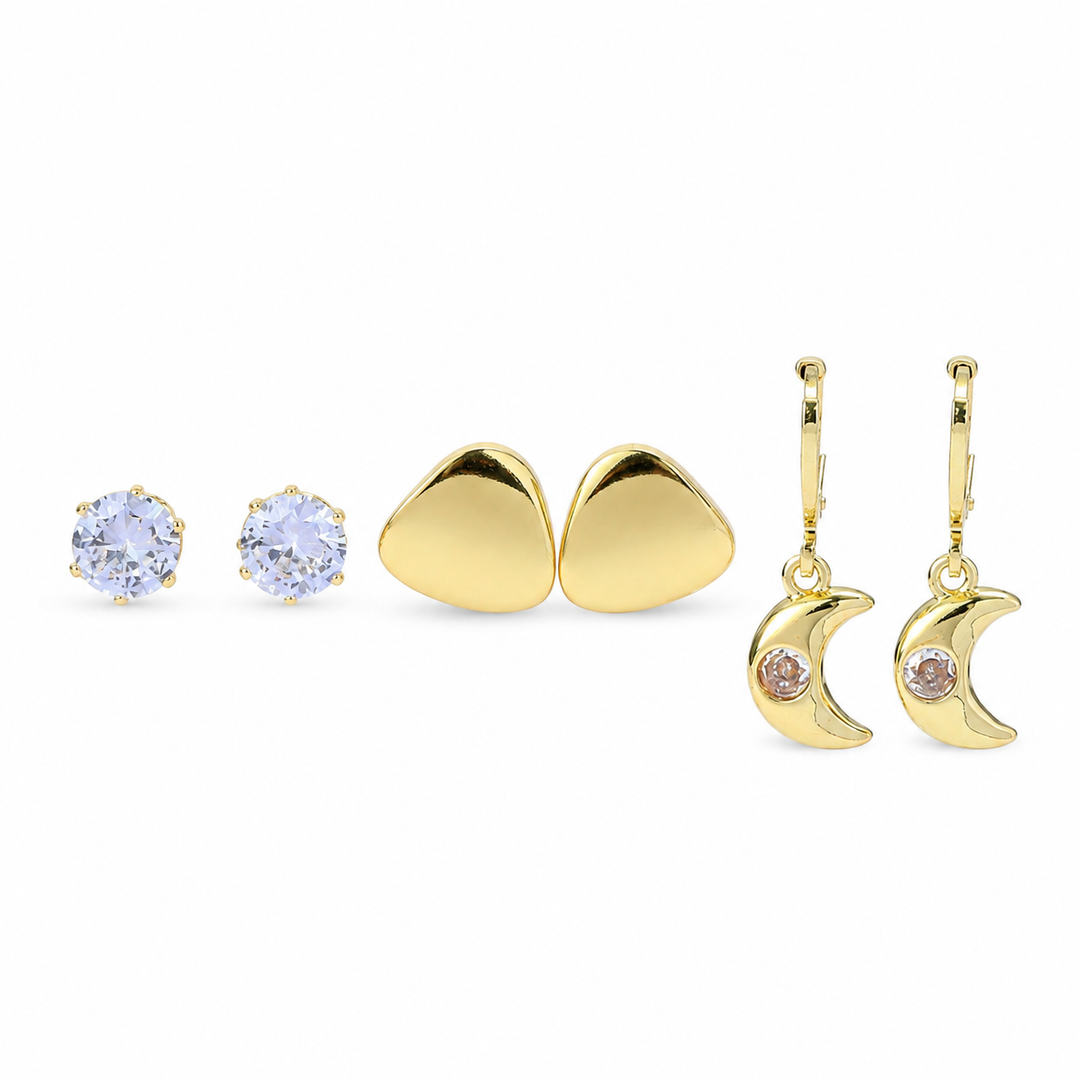 Set of 3 GlowTriad Earrings