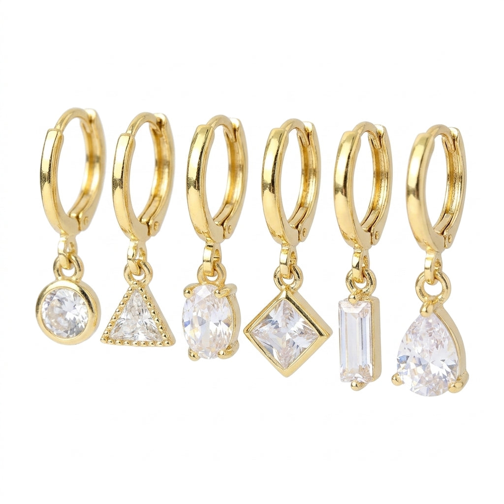 Mis-Match Golden Dimoara Drops Earrings