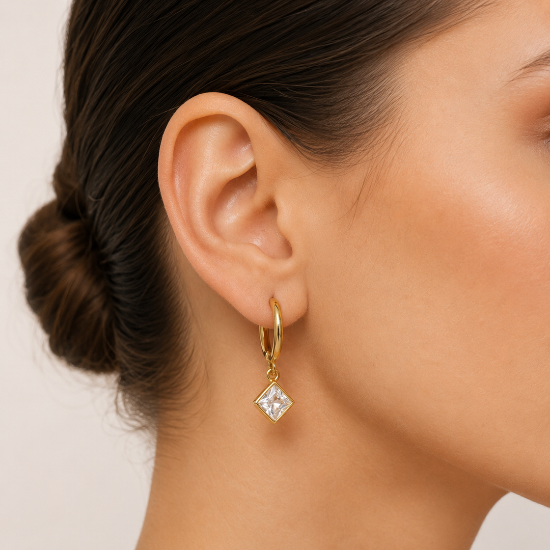 Mis-Match Golden Dimoara Drops Earrings