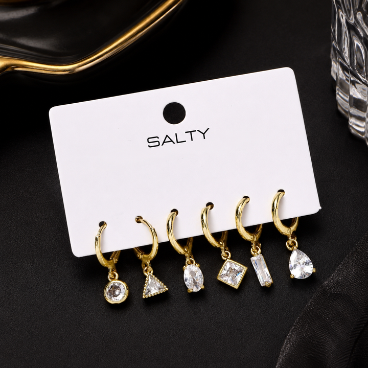 Mis-Match Golden Dimoara Drops Earrings