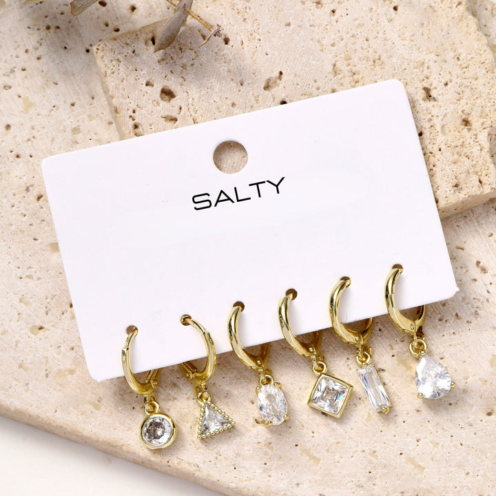 Mis-Match Golden Dimoara Drops Earrings