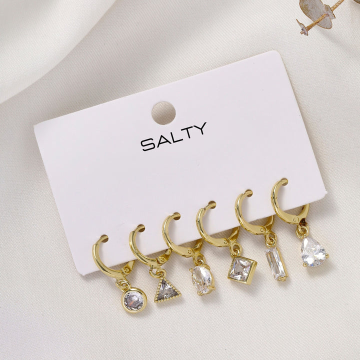 Mis-Match Golden Dimoara Drops Earrings