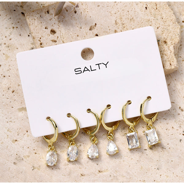 Set of 3 Twinkle Tear Drop Earrings