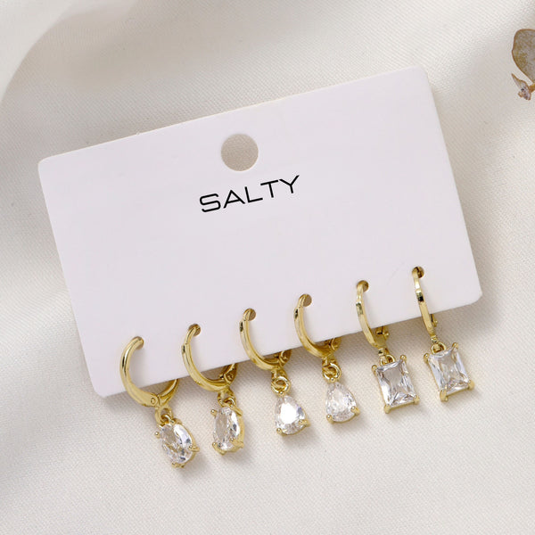 Set of 3 Twinkle Tear Drop Earrings