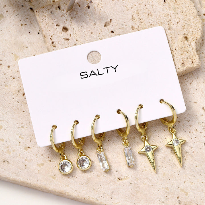 Set of 3 Starshine Drop Earrings