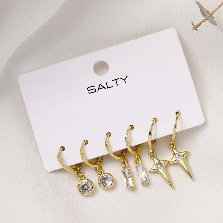 Set of 3 Starshine Drop Earrings