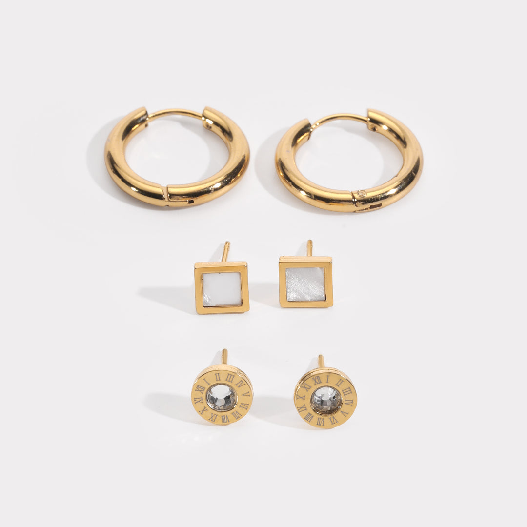 Trio Muse Statement Earrings (Set of 3)