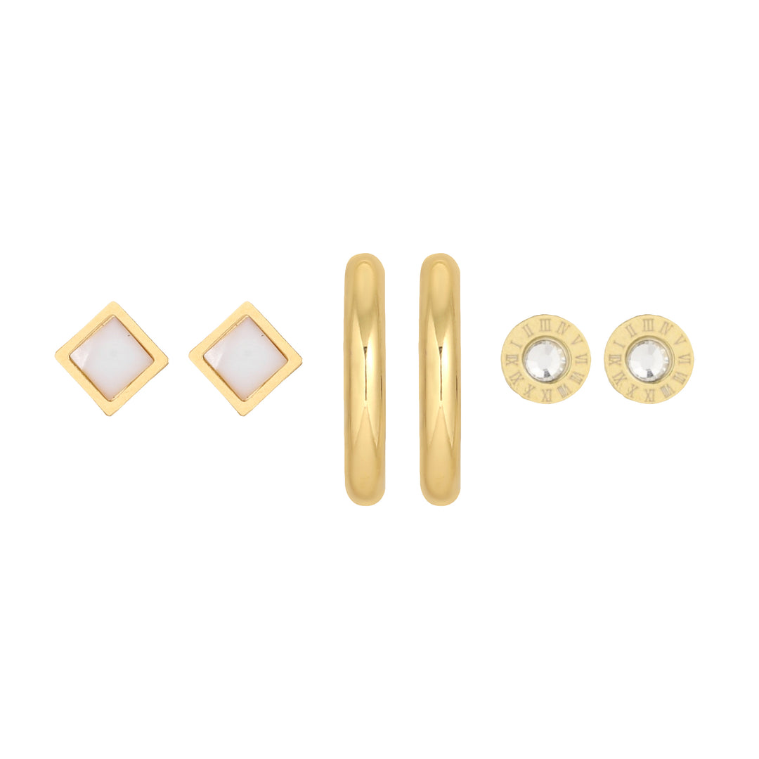 Trio Muse Statement Earrings (Set of 3)