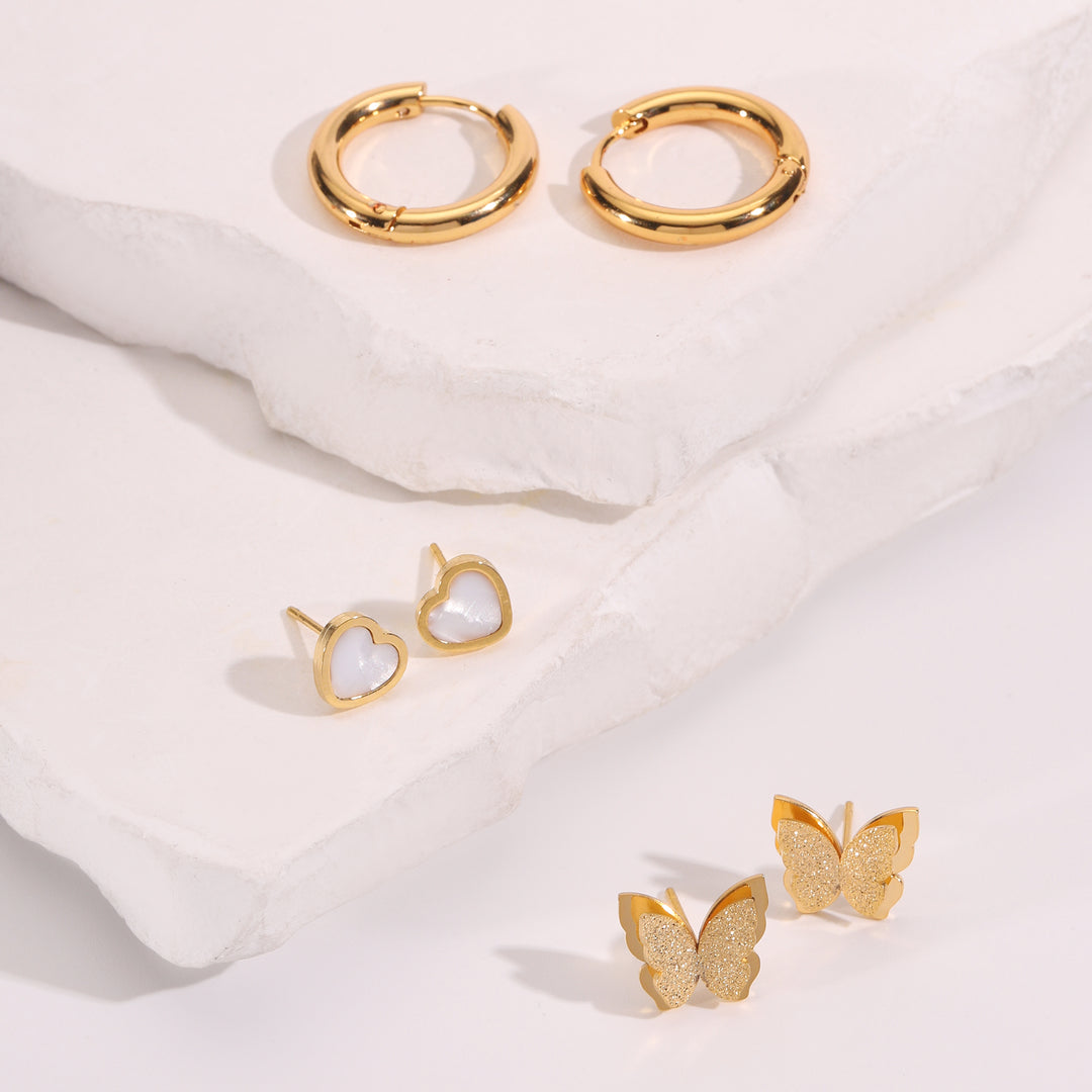 Flutter &amp; Heart Earring Edit (Set of 3)