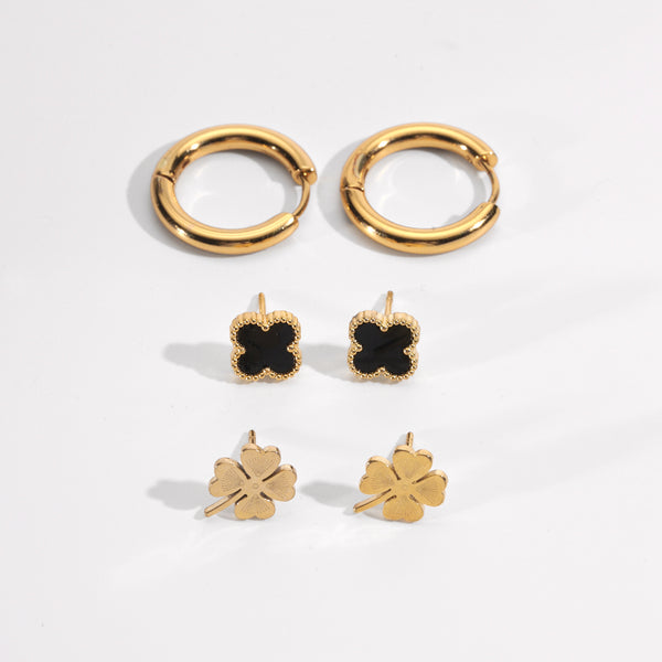 Clover Noir Earring Edit (Set of 3)