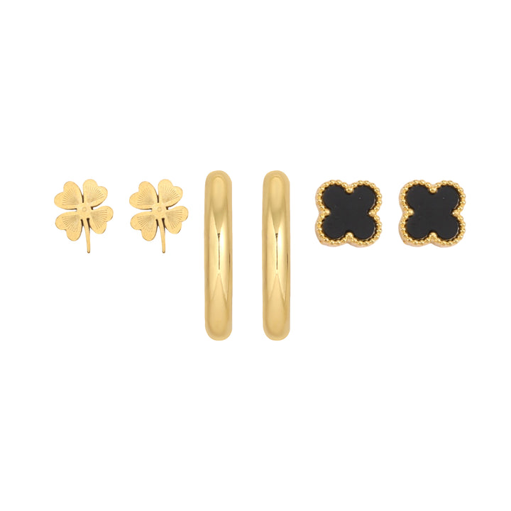 Clover Noir Earring Edit (Set of 3)