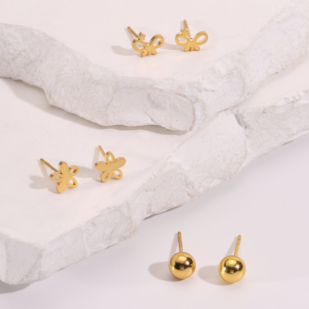 Golden Mood Switch Stud Earrings (Set of 3)