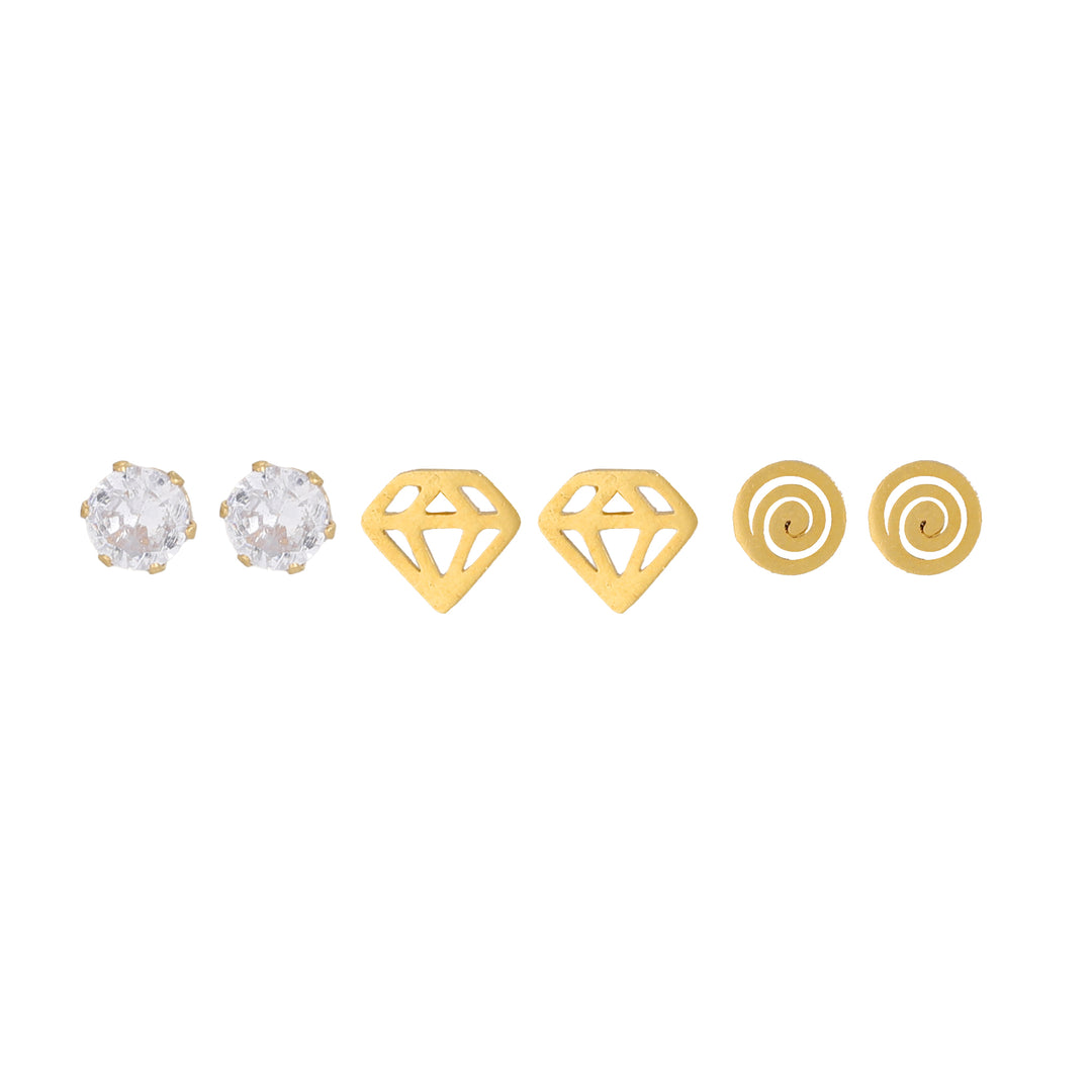Iconic Trio Stud Earrings (Set of 3)