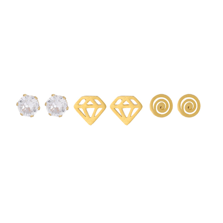 Iconic Trio Stud Earrings (Set of 3)