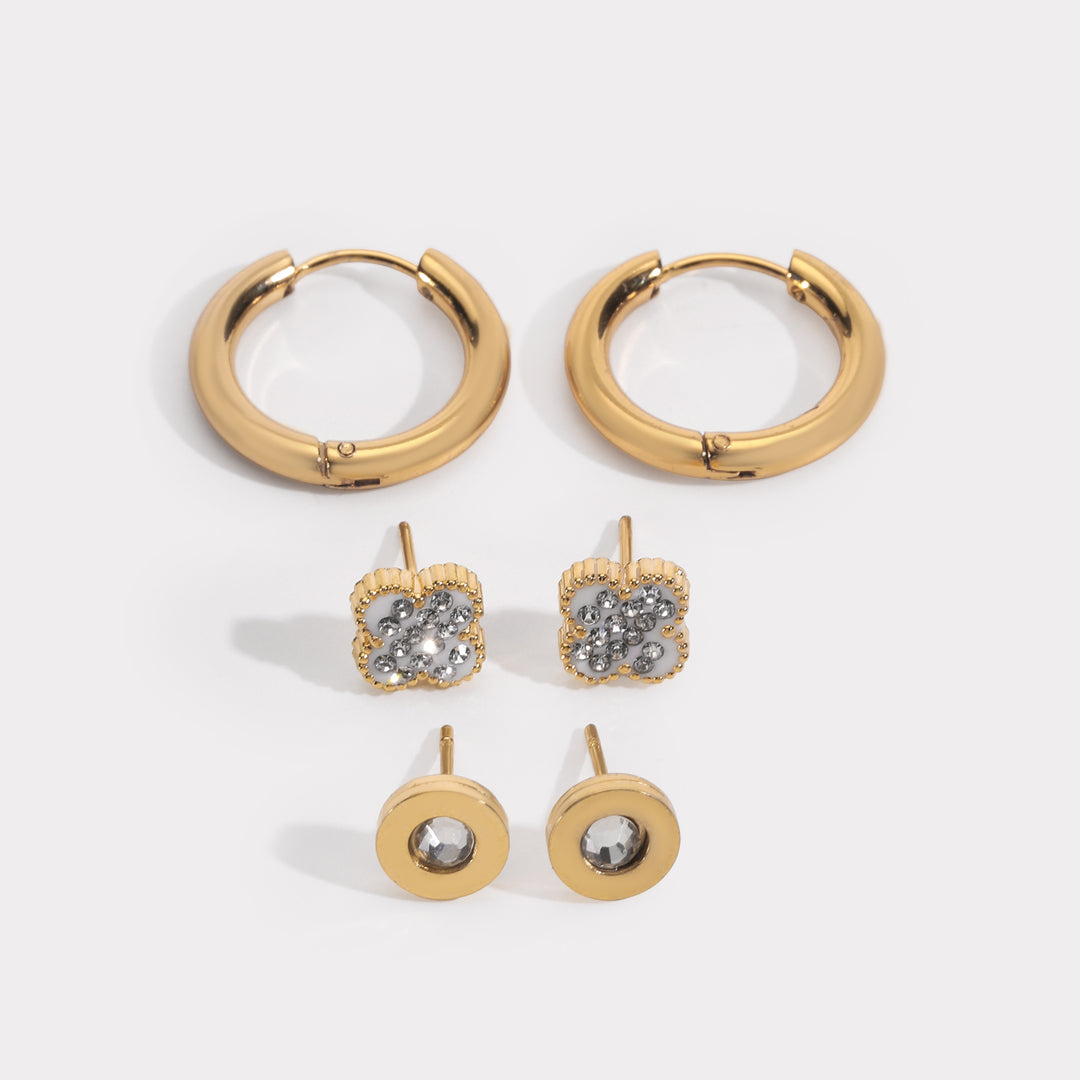 Gilded Trio Earring Set of 3
